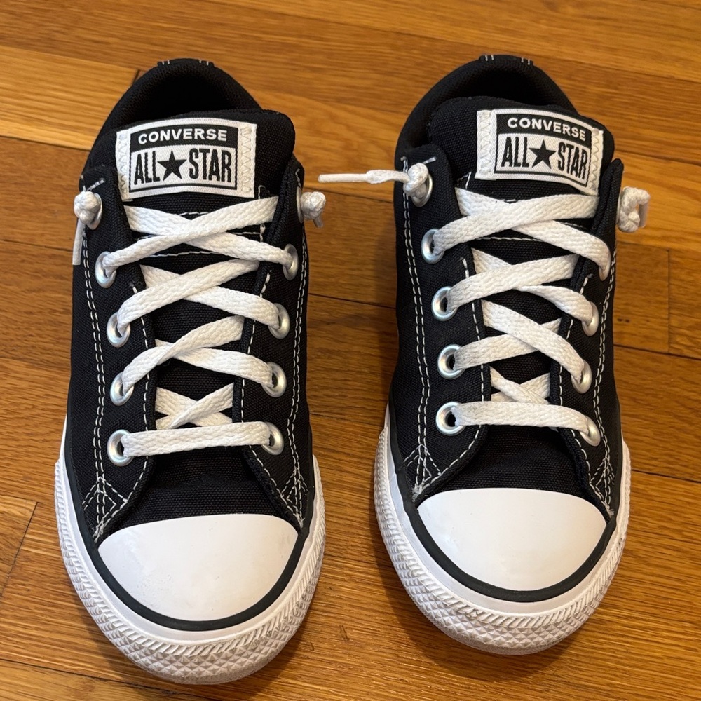 Converse Black & White Kids' Low Top Sneakers - Picture 16 of 16